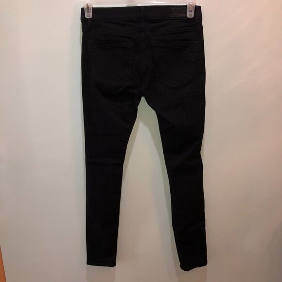 Express Womens Size 4R Black Stretch Midrise Legging Distressed Jeans Pants - Picture 7 of 11